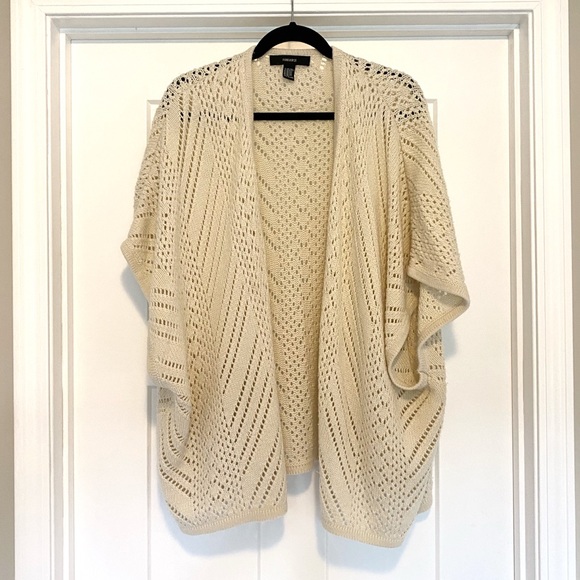 Forever 21 Sweaters - Forever 21 cream off white knit drape cardigan